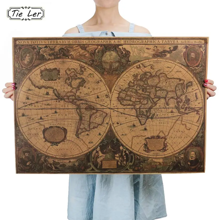 Ретро Карта мира морская карта океана ВИНТАЖНЫЙ ПЛАКАТ на крафт-бумаге настенный Ростомер старинная домашняя декоративная карта мира 72,5*51,5 см