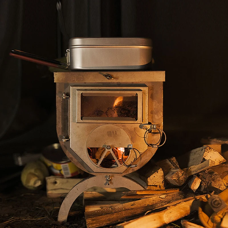 薪ストーブ ポータブル チタン合金 超軽量 3.0m キャンプ 加熱ストーブ