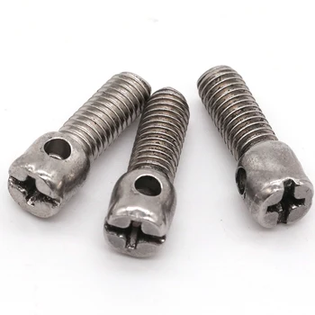 

30pcs M4 lead seal screws electric meter screw nail seal table bolts with hole carbon steel bolt nickel plated 8mm-20mm length