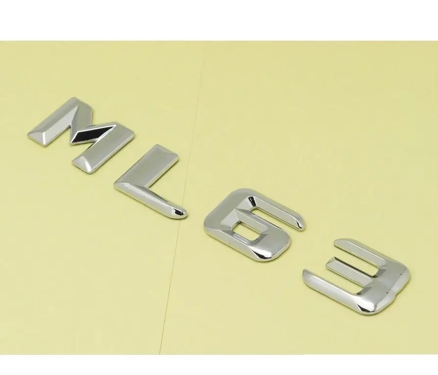 shiny silver Хромированная эмблема из числа буквы багажника для Mercedes AMG ML Class ML63 - Цвет: shiny silver