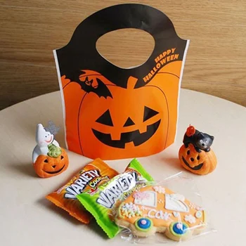 

50 Pcs/set Halloween Easter Party Decoration Pumpkin Ghost Candy Bag Baking Cookie Home Prop Supplies Kid Gift