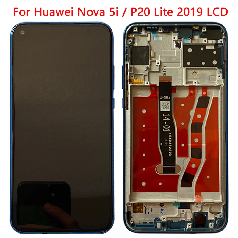 Дисплей 6 4 дюйма p20 Lite 2019 для Huawei Nova 5i ЖК-дисплей с сенсорным экраном и рамкой