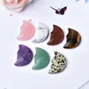 1pc Natural Crystal Rose Quartz Moon Face Gemstone Energy Healing Stone Decoration Crafts DIY Mineral Jewelry Gift 1