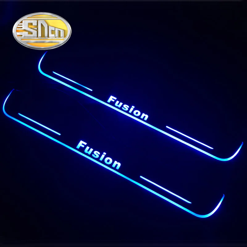 SNCN 4 шт Автомобильная дверь с электроприводом порога для Ford Fusion 2013- ультра-тонкий акриловый Динамический светодиодный приветственный свет Накладка на порог двери
