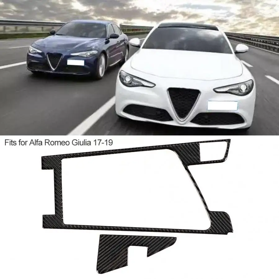 2 шт. подлокотник из углеродного волокна, рамка для отделки, подходит для Alfa Romeo Giulia, аксессуары для интерьера