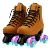Pu Leather Roller Skates Skate Shoes Outdoor Beginner Inline Skates Adult Double Row Roller Shoes Patins Sliding Quad Sneaker