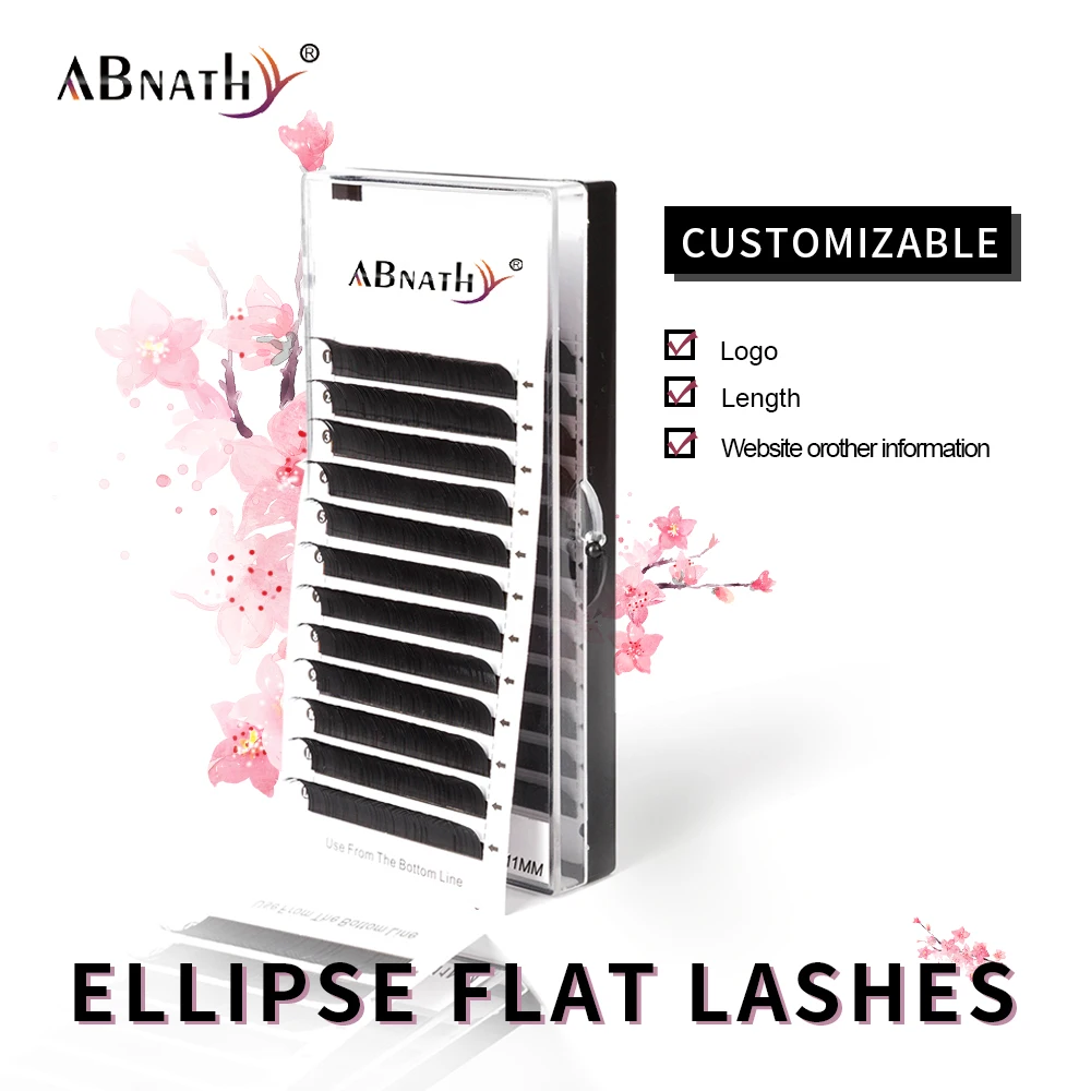 

Abnathy New Matte Flat Eyelash Extensions Individual Mink0.10 0.15 0.20Softer Ellipse Flat Lash Split Tips Ligher Volume Looking