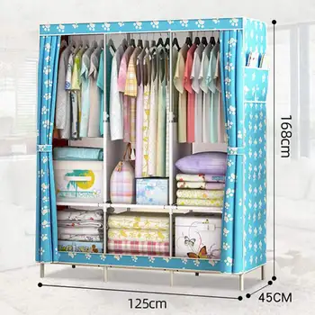 

6Square Multifunction Wardrobe Fabric Folding Cloth Closet Cabinet DIY Assembly Easy Install Reinforcement Cloth Wardrobe