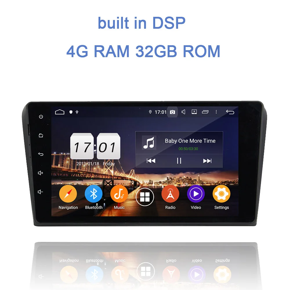 DSP " ips Android 9,0 8 ядерный 4 Гб+ 64 ГБ Автомобильный dvd-плеер gps ГЛОНАСС карта RDS радио wifi 4G Bluetooth 4,2 для Mazda 3 2004-2009 - Цвет: 4G RAM 32G ROM