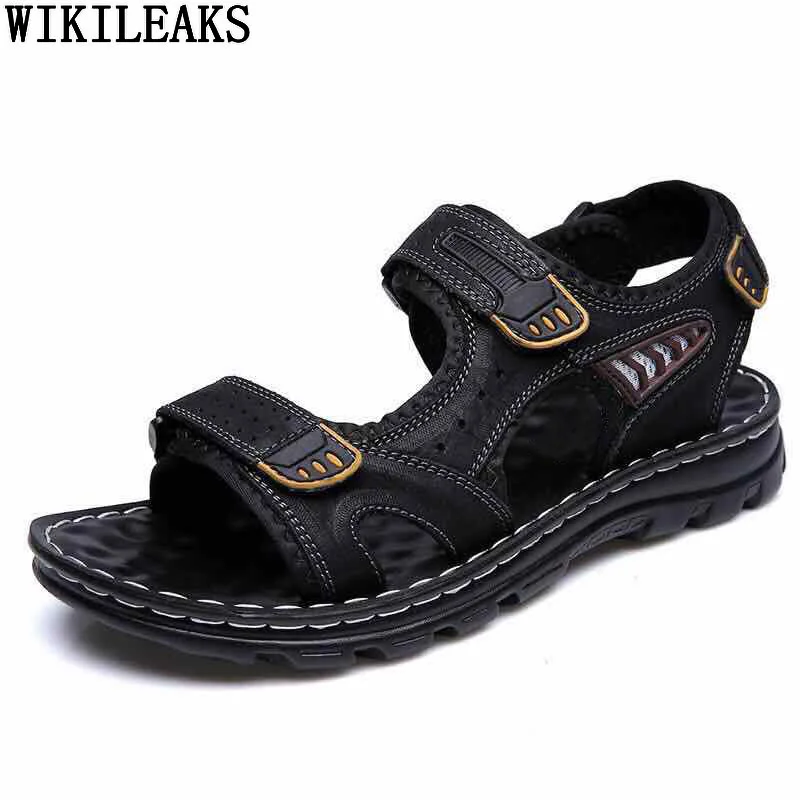 Beach Shoes Man Sandals 2022 Summer Mens Sandals Genuine Leather Mens
