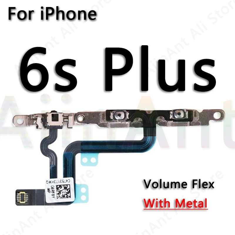 Гибкий кабель для отключения звука и громкости для iPhone 5S, 5c, SE, 5, 6, 6s, 7, 8 Plus, запасные части из металла - Цвет: Volume-6s Plus