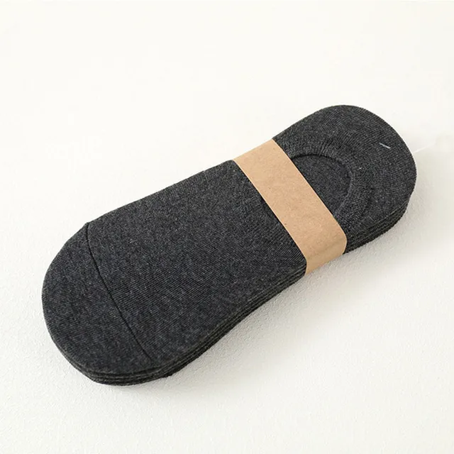 5 Pairs/Multiple Batches of Cotton Invisible Men's Boat Socks Summer and Autumn Non-Slip Silicone Slippers Short Nakedmen'Ssocks 4