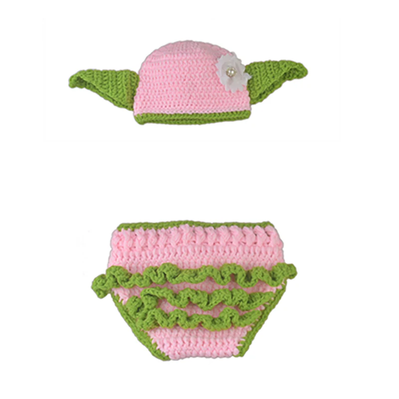 Baby Yoda Star Wars Costume Outfit Infant Newborn Bodysuit Baby Photography Props Accessories Crochet Baby Hat Star Wars Clothes