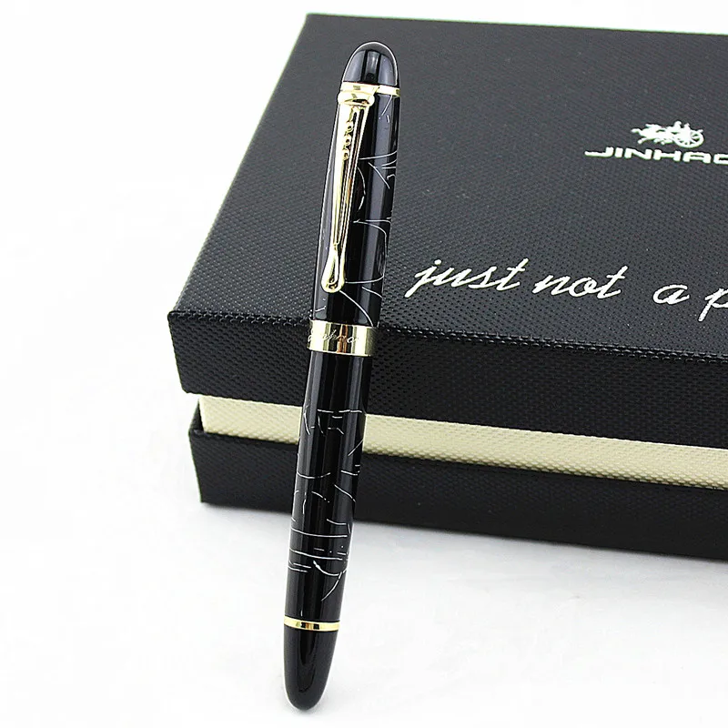 Jinhao 450 Роскошная Высококачественная Металлическая черная чернильная ручка 0 5 мм