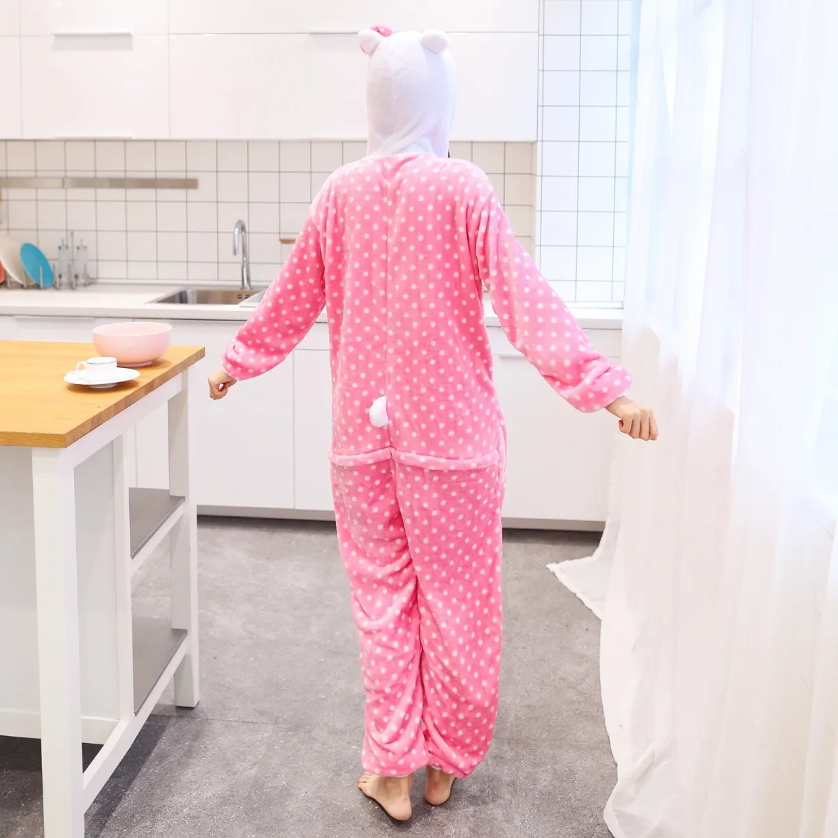 Kids Boy Girl Bow Cat Costume Kigurumi Cartoon Animal Halloween Fancy Children Cosplay Dress Pajama