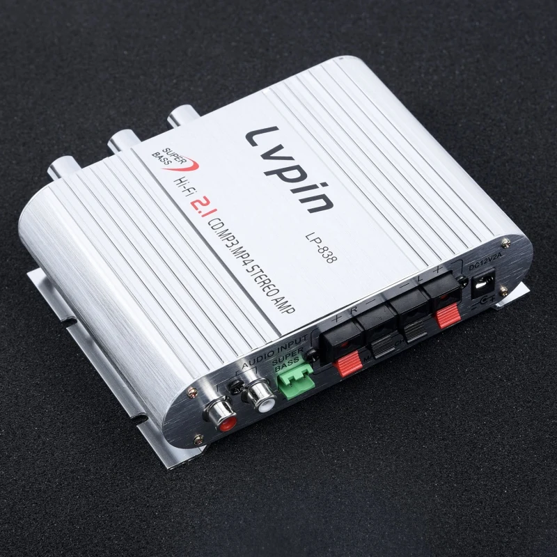 Белый 300 Вт 12 В усилитель Радио MP3 стерео для автомобиля сабвуфер дома Hi-Fi 2,1 - Цвет: Белый