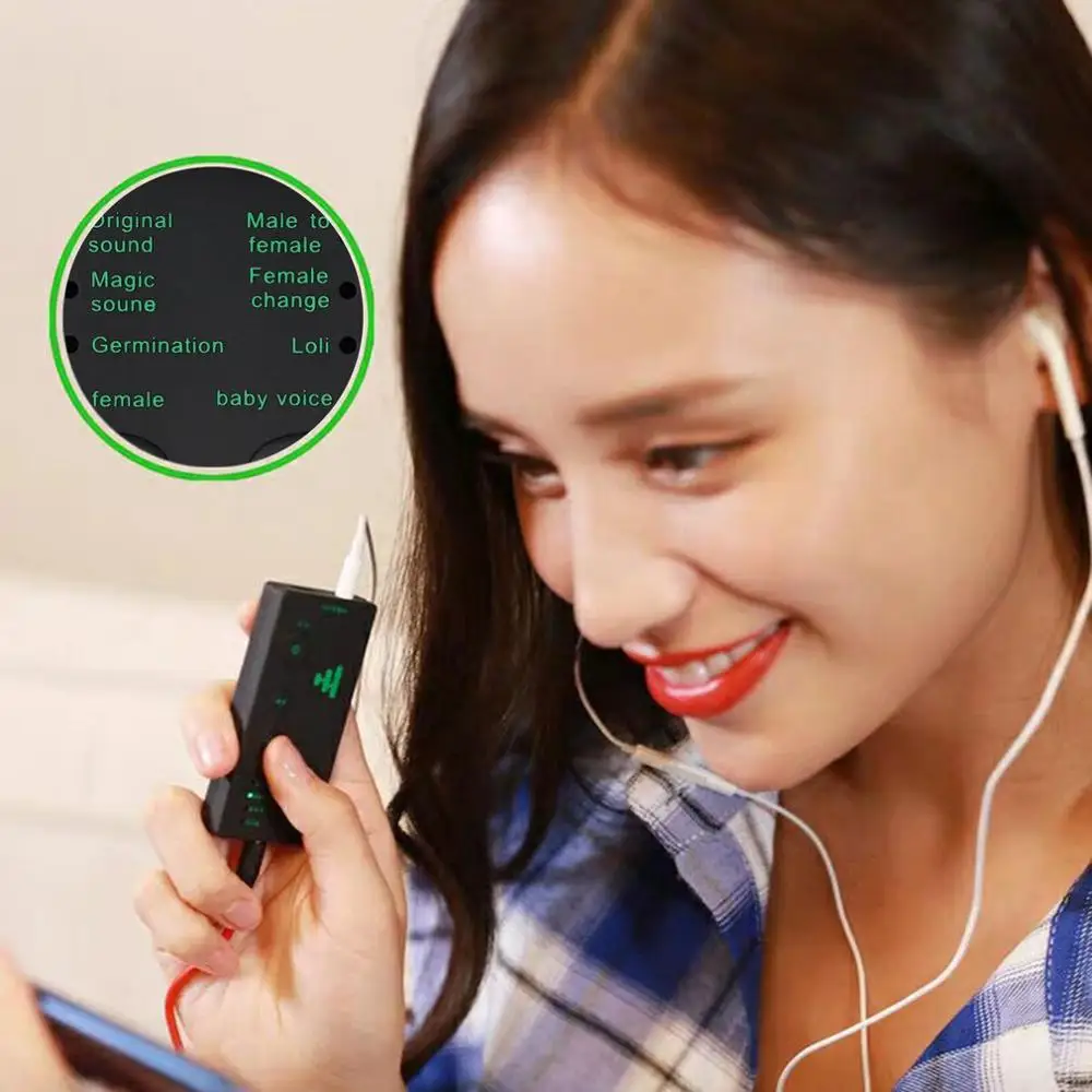 Миниатюрный адаптер для замены голоса с 8 режимами микрофон замаскировки