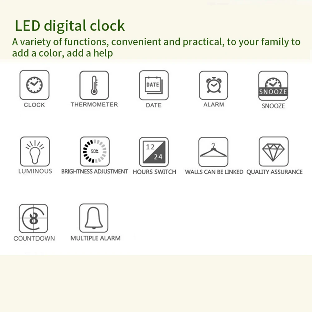 Цифровой будильник настольные часы светодиодный Будильник Wake Up Light Электронный дисплей большого времени украшение для дома часы Mute