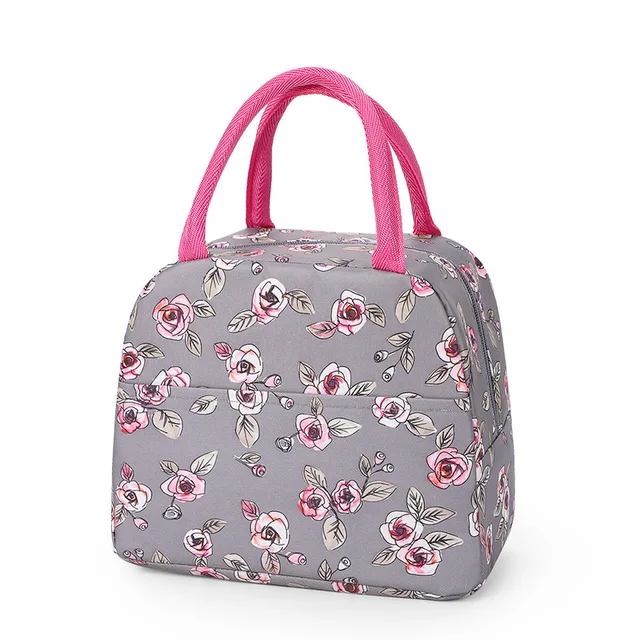 1PCs Fresh Cooler Bags Waterproof Nylon Portable Zipper Thermal Oxford Lunch Bags For Women Convenient Lunch Box Tote Food Bags W