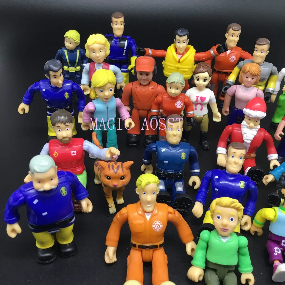 

1Pc/3Pc/6Pcs/set Original Small Joint Movable Fireman Sam Action PVC Action Model Toy