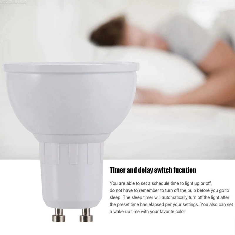 2 шт. 6 Вт Wifi умная светодиодная лампочка, Gu10 Rgbw затемняемая световая чашка, совместимая с Alexa Google Home, домашняя Автоматизация