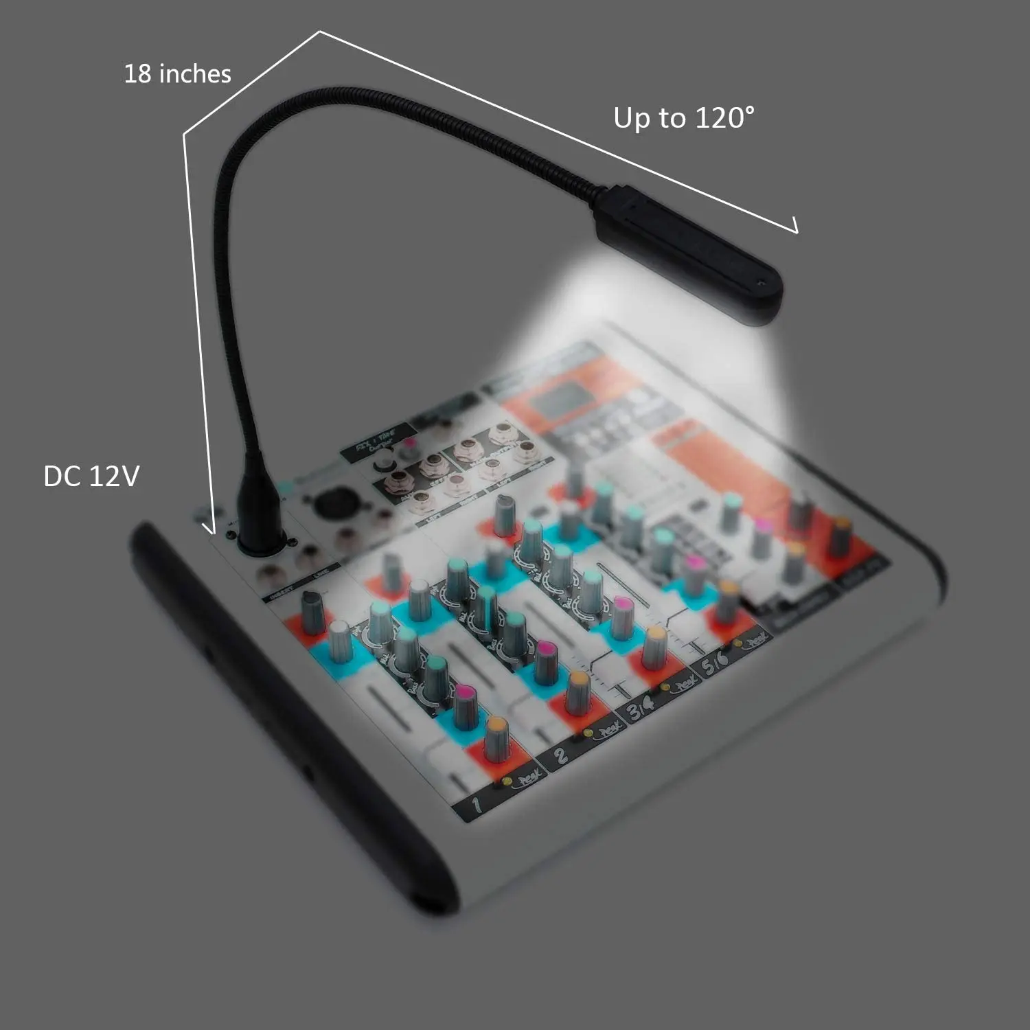 Flexível Led Gooseneck Console Luz Lâmpada Xlr para Misturadores 3pin 12 v 18 em - Image 5