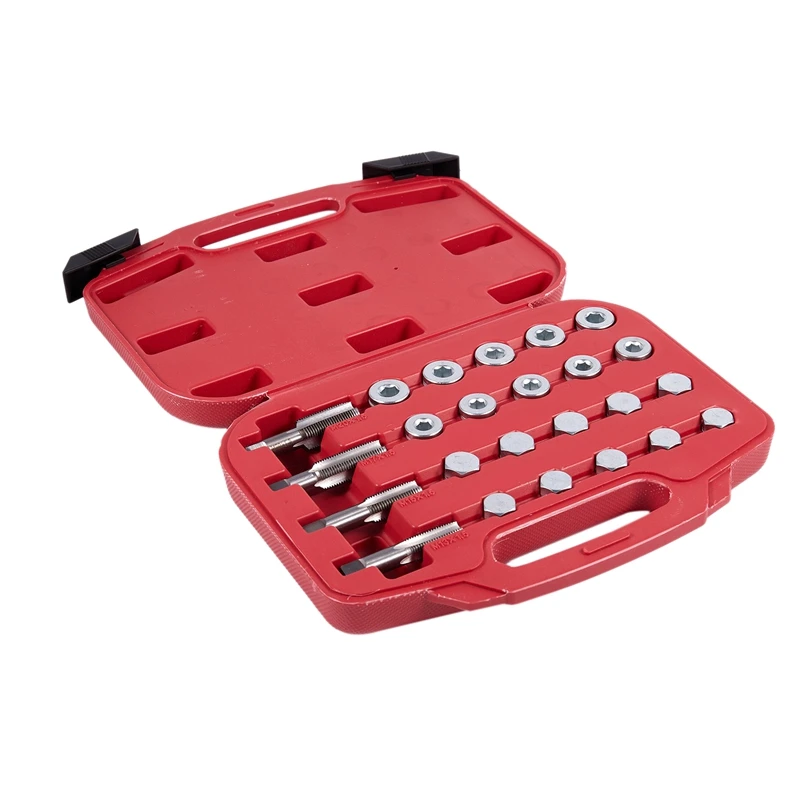 

64Pcs Oil Pan Drain Plug Thread Repair Tool Kit M13 M15 M17 M20 Thread Repair Tool Set Auto Repair Tool
