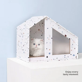 

House Cat Scratcher Board Cat Toy Scratch Pad Kitten Corrugated Paper Claws Amusement Interactive Funny Katten Speelgoed DD80MW