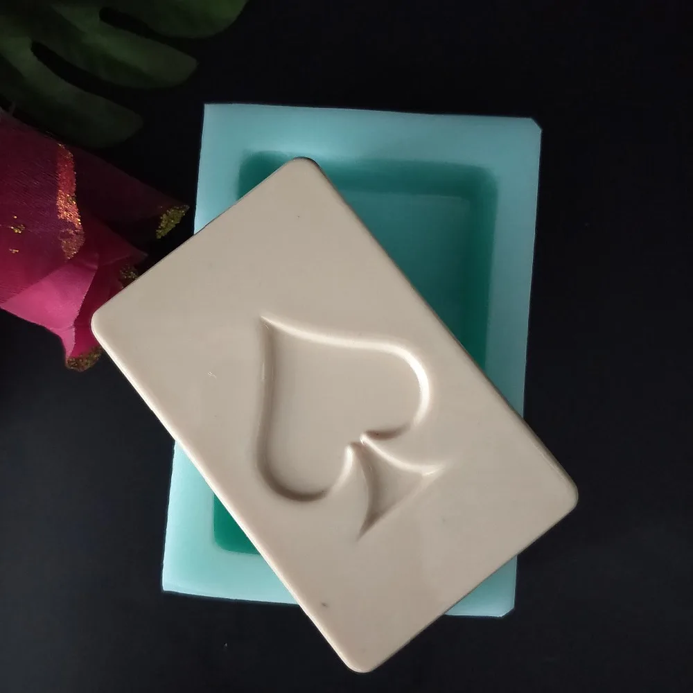 PRZY силиконовые формы для мыла прямоугольник покер карты пики силиконовые формы Лопата DIY игральные карты мыло формы для изготовления полимерные глиняные формы