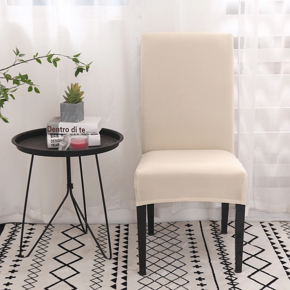 New solid color simple universal chair cover spandex stretch sofa cover restaurant kitchen wedding banquet chair 4