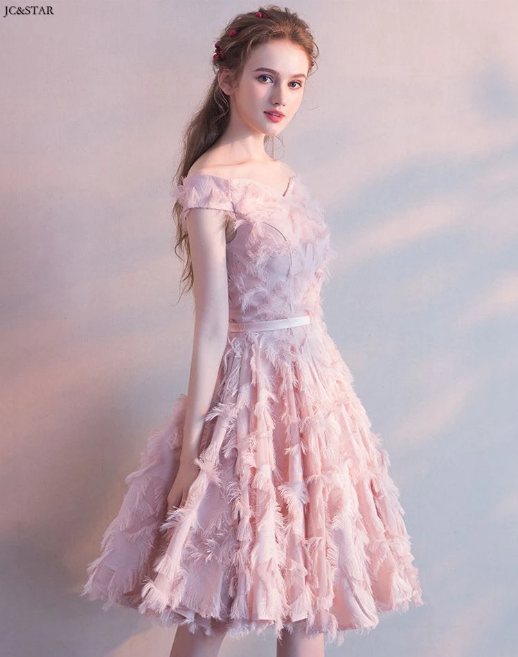 Vestido de madrinha para casamento Новое Сексуальное розовое платье подружки невесты с v-образным вырезом, коротким рукавом и открытыми плечами Короткое свадебное платье dr