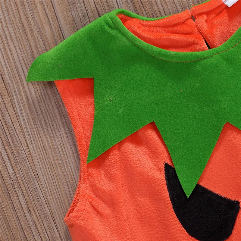 Newly Cosplay Halloween Toddler Baby T-shirts Pumpkin Print Sleeveless Vest Tops Baby Boy Girl Orange T Shirt Clothes Costumes