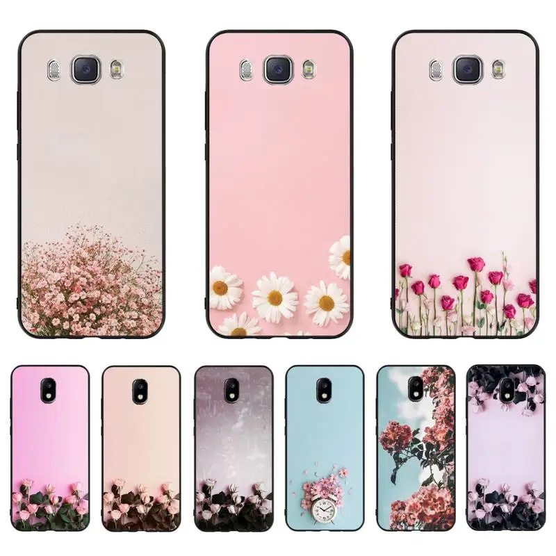 HTXian Pink roses on a pink background Bling Cute Phone Case For Samsung J7 J8 J6 J4Plus J5 J7Prime J2 J5Prime M10 M20 M30 | Мобильные