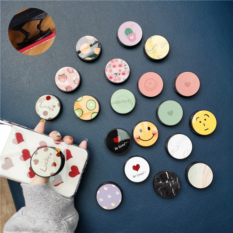 

Marble Phone Holder Foldable Universal Sucker Ring Holder Grip Universal Cute Blue Ray Holders for Xiaomi/Samsung/iPhone