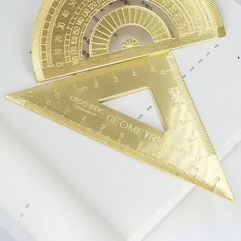 

Brass Lsosceles Triangle Ruler Drawing Painting Measuring Tool Cartography Math DXAB