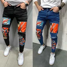 Pantalones vaqueros ajustados de Estilo Vintage para hombre, pitillos elásticos de estilo Hip Hop, con parche lavado, gran oferta, 2021, S 3XL