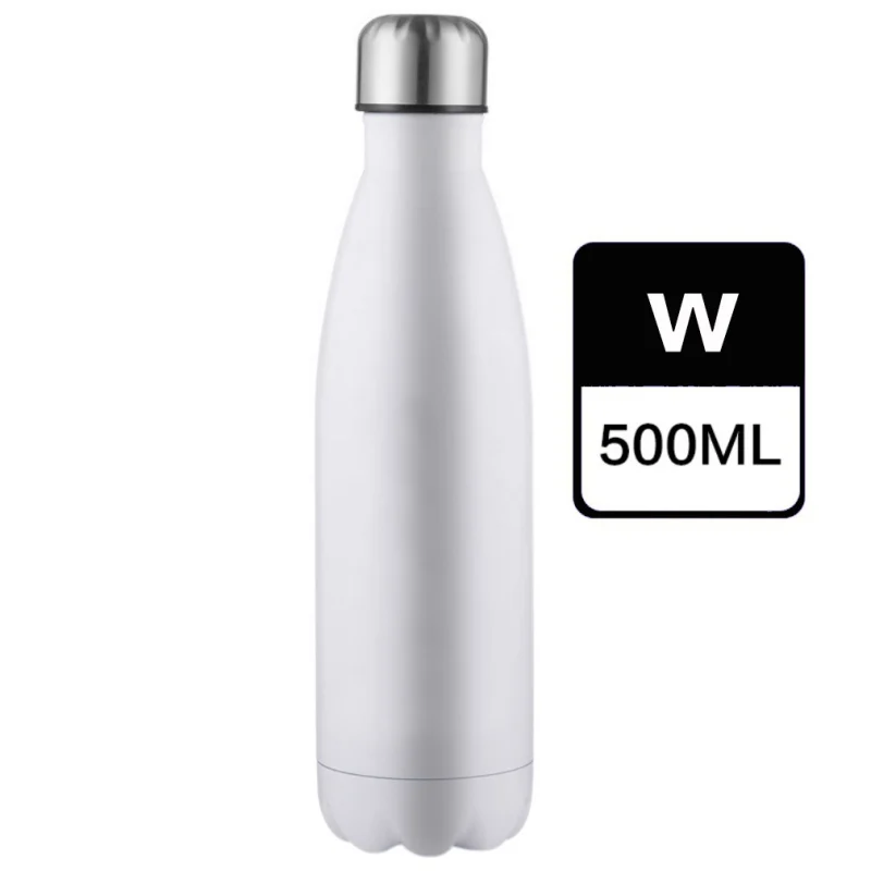 Изолированная бутылка для воды из нержавеющей стали, уличные вакуумные бутылки, чашка для питья с крышкой для путешествий, пеших прогулок, кемпинга, пластиковая BPA бесплатно - Цвет: W