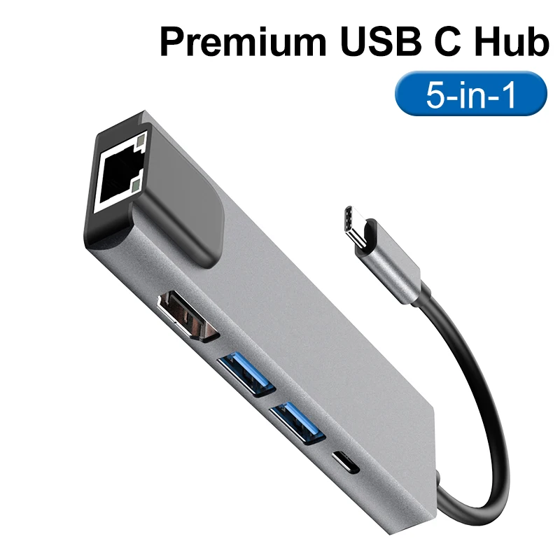 Высокоскоростная док-станция 5 в 1 USB C концентратор для HDMI RJ45 3 0 PD ноутбука типа |