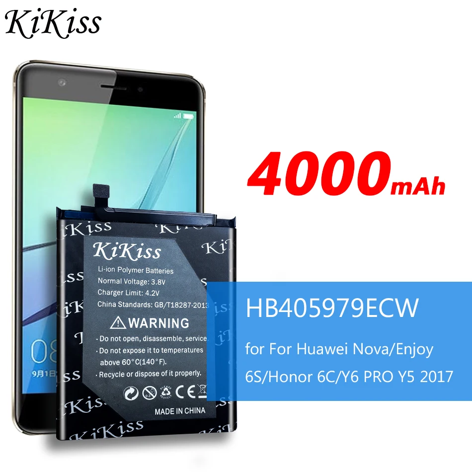 Мощный аккумулятор для Huawei Nova/ Honor 6A 6C 8A/ 6 Play/ P9 Lite Mini/ Y6 2017/ Pro Enjoy 6S HB405979ECW | Мобильные