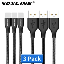 VOXLINK USB кабель с нейлоновой оплеткой для iphone X XS XR, usb-кабель для быстрой зарядки и синхронизации данных для iphone xs max 8 8Plus 7 6 6 S ipad mini