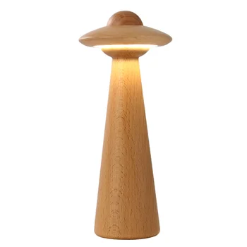 

Creative Solid Wood LED Table Lamp For living room Bedroom Study Home Deco Lamp Touch Sensor Dimmable Mushroom Night Light