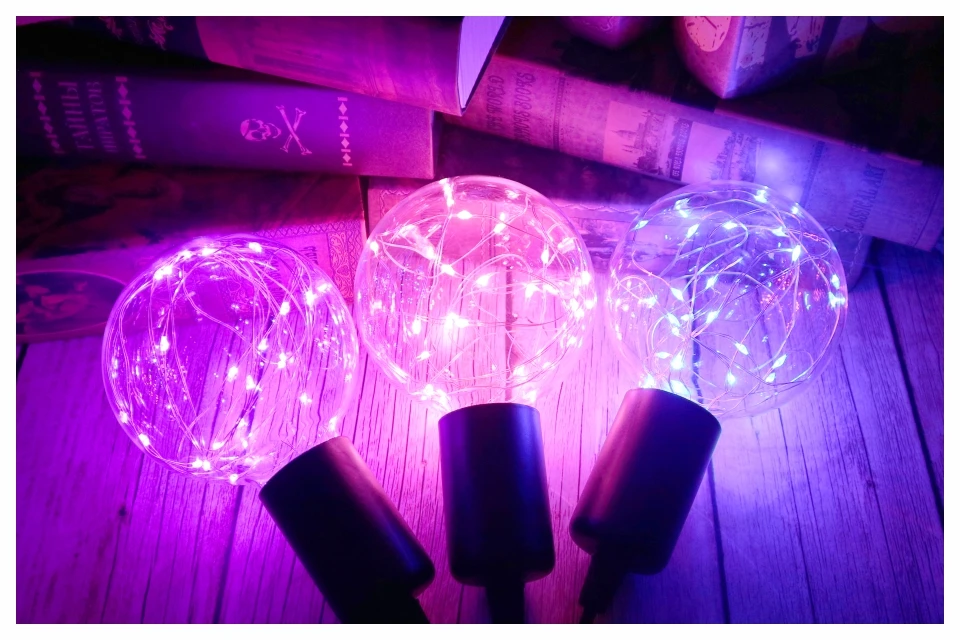 Ampoule,RougeAmpoule LED Edison E27 110V 220V G95, éclairage rvb