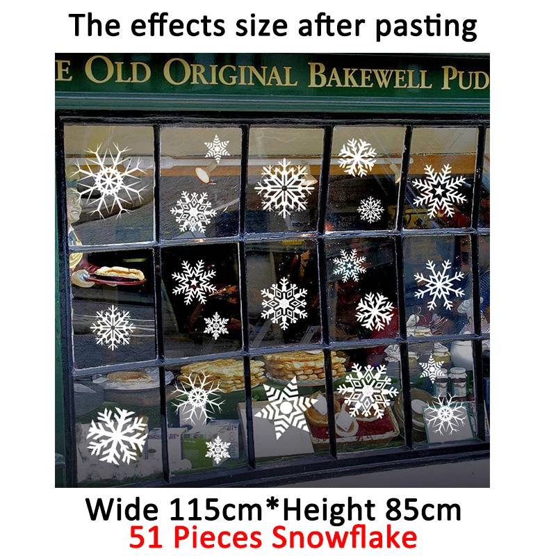 Счастливого Рождества Снежинка электростатическое окно стикер Зимний снег