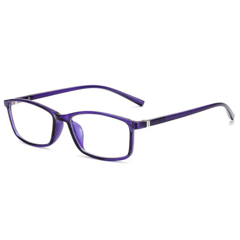 Мужские и женские очки для близорукости, оптические очки по рецепту, черная синяя оправа-1,0-1,5-2,0-2,5-3,0-3,5-4,0-4,5-5,0-5,5-6,0 - Цвет оправы: purple frame