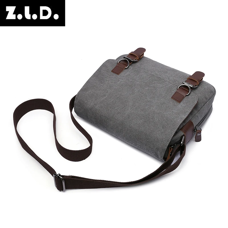 Sac messager vintage en toile à bandoulière pour homme