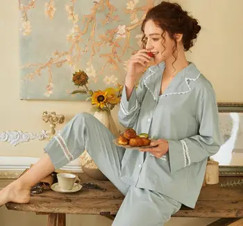 

【Free Shipping】COTTON Pyjamas Vintage Sleepwear New Suit Nightwear Pajamas Tenue 4 Size(S~XL) CP213S