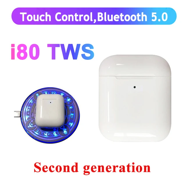 P-op up i80 TWS Wireless Earphone Bluetooth 5.0 headset 6D bass Touch control earbuds PK i10 i20 LK TE9 i500 i30 i200 i90 i100
