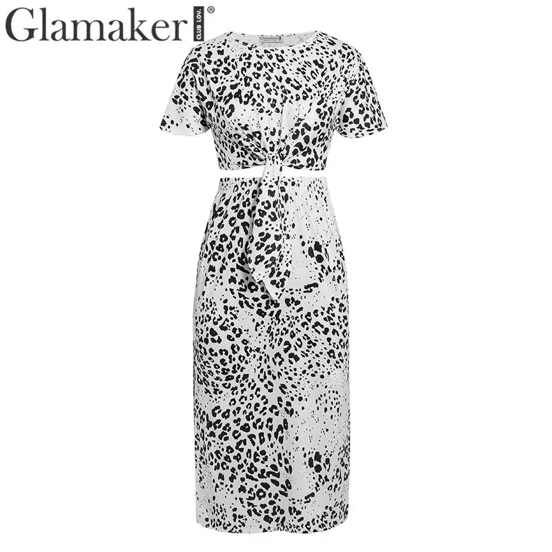 Женское облегающее платье Glamaker на шнуровке с животным принтом комплект из двух