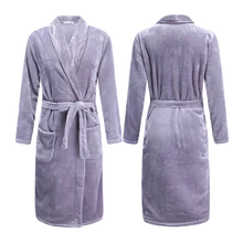 H5969, мужской утолщенный халат, ночная рубашка, фланелевый, Осень-зима, длинный рукав, халат, Домашняя одежда, мужская теплая Коралловая бархатная Пижама