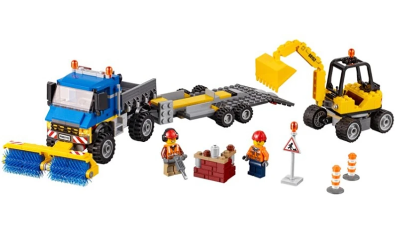 Цена 323 шт фигурки города подметальная машина экскаватор модель строительные наборы блоки кирпичи игрушки для детей совместимы с Legoinglys